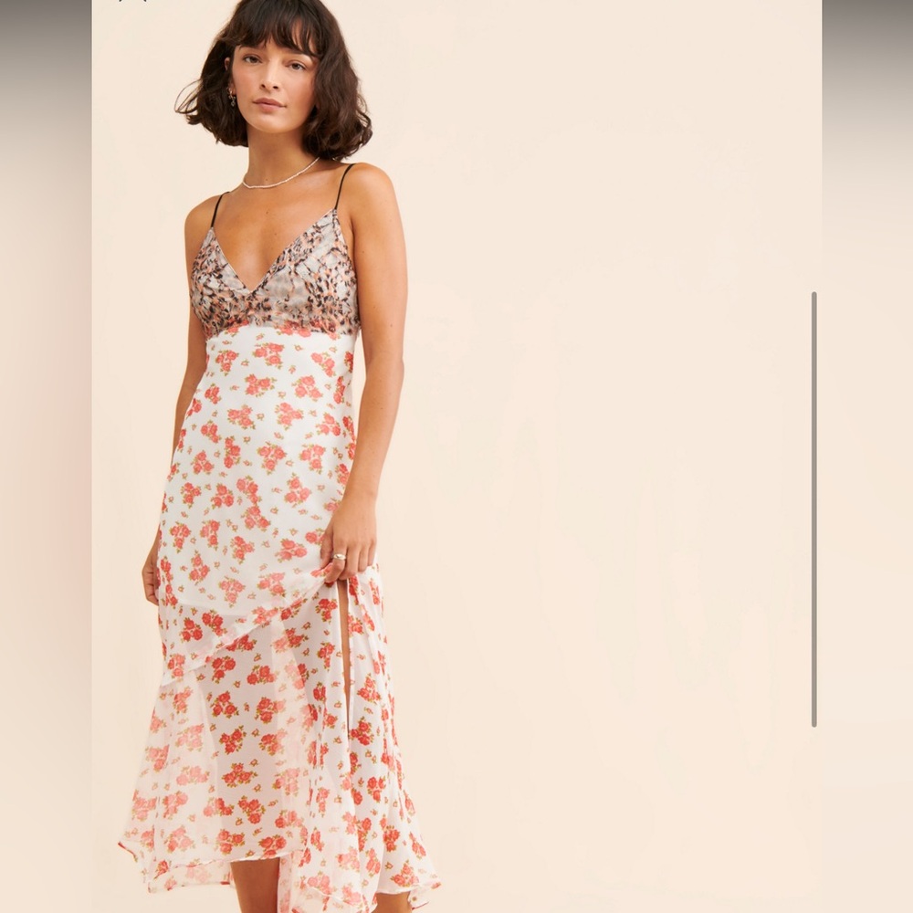 Urban Outfitters Harper Lace Printed Midi Dress